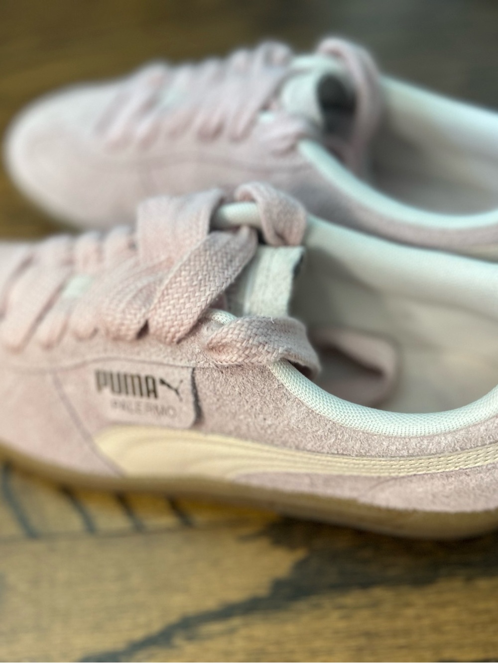 Puma Women's Pale Pink Suede Sneakers with Gum Outsole - Picture 7 of 8